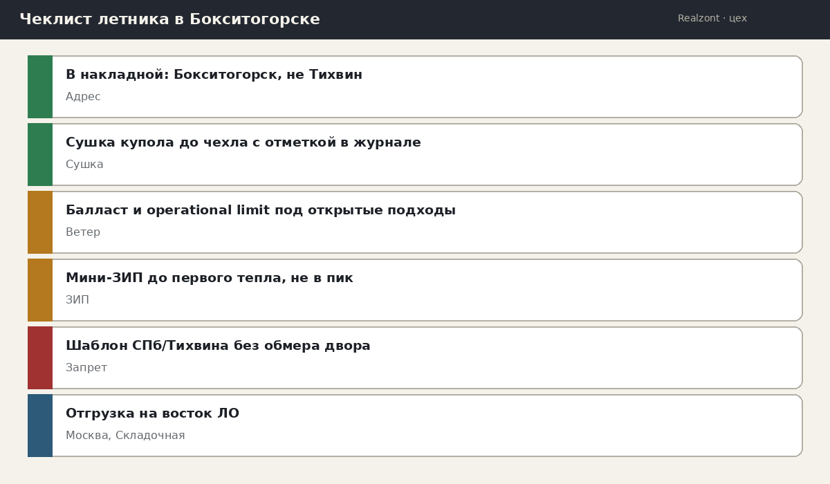 Чеклист летника в Бокситогорске
