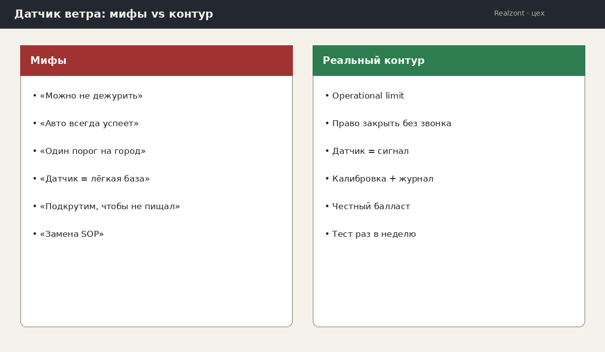 Мифы о датчике ветра и автозакрытии