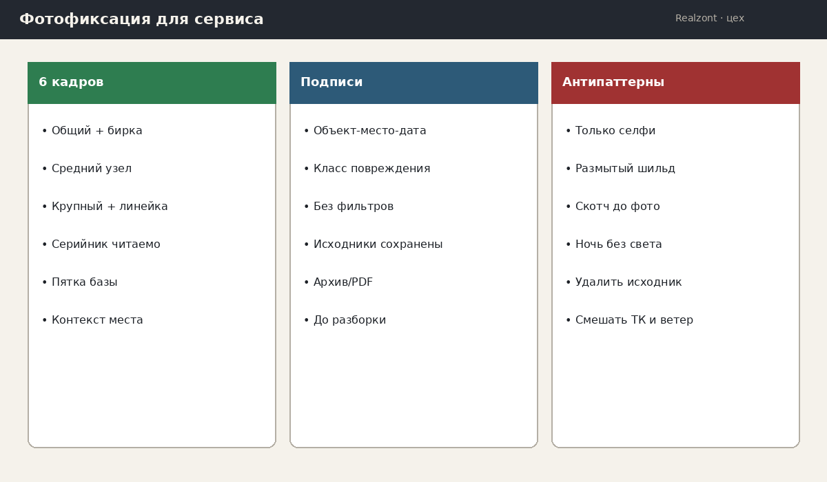 Стандарт кадров для сервиса