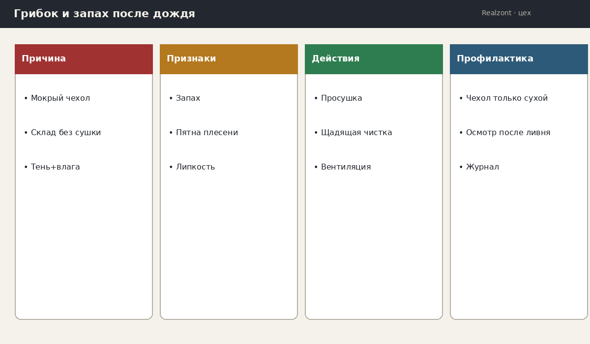 Причины грибка и запаха