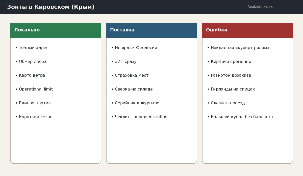 Зонты в Кировском (Крым)