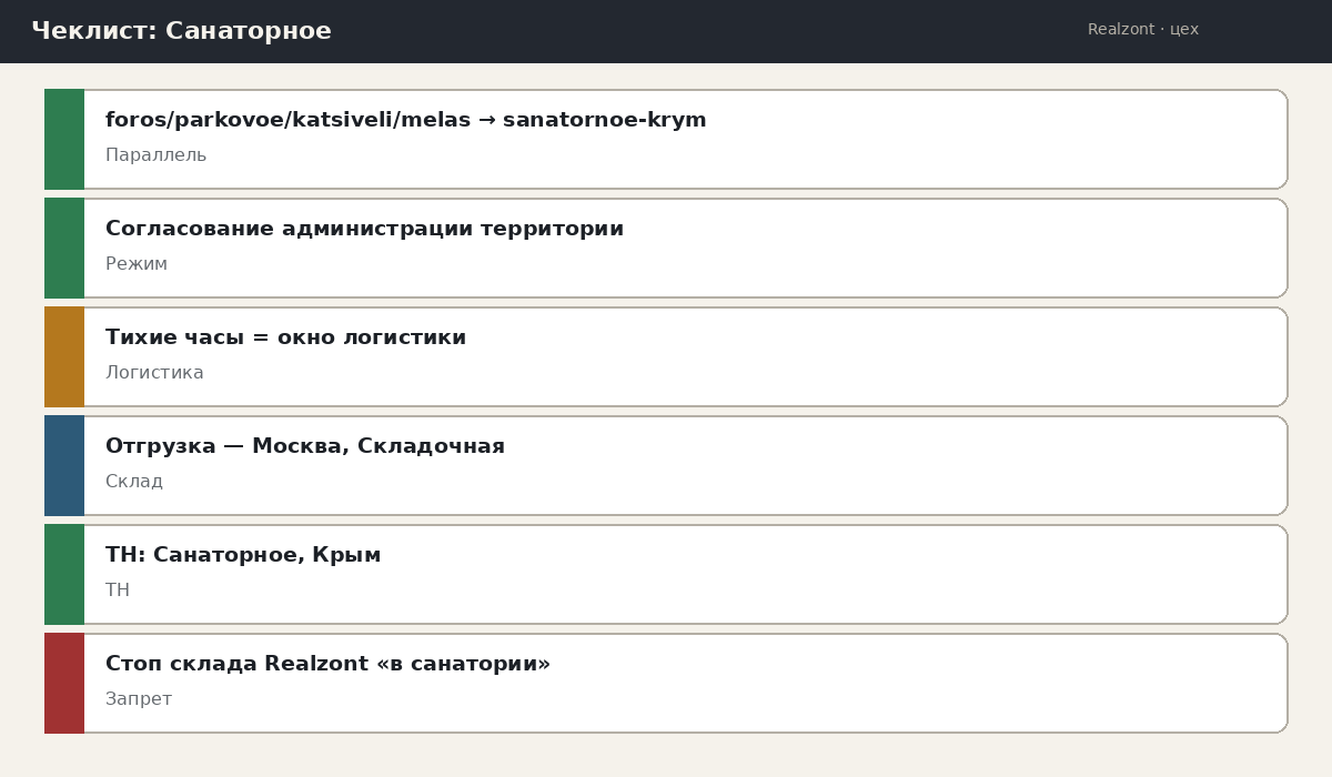 Чеклист Санаторное