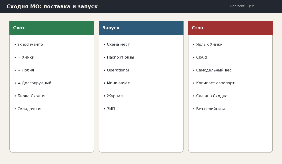 Схема: поставка в Сходню МО